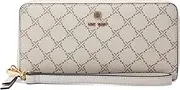[Nine West] Lockup 9 Zip Around Wallet with Wristlet, Mushroom Logo Milk, Mushroom Logo Milk