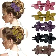ZHIGOU 5-pack Hair Clips For Women - Matte Non-slip Flat Hair Clips For All Hair Types, Fashionable Girls Hair Accessories, Perfect For Special Occasions Like Weddings And Proms.