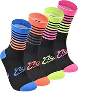 [WindCrosser] Men's Anti Odor Blister Resisting Compression Cycling Crew Socks