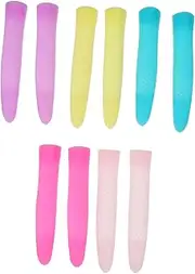 IWOWHERO 5 Pairs Cuticle Scissor Handle Covers Silicone Trimmer Sleeves for for Home Salon Use Lightweight Convenient Installation Random Colors Random Color