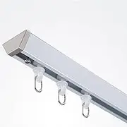 Aluminum Sliding Curtain Track Set - Ceiling Mounted Rail, For Curtains-Room Divider |Ceiling Mounted Curtain Track(White,130cm/4.2ft)