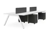 DD Vista Double Sided Workstation For 4 Person with Optic Screen