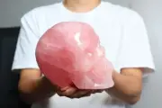 2.9KG Hand Carved Natural Rose Quartz Skull Reiki Crystal Skull Holiday gift