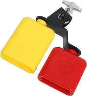 GOOHOCHY Dual Tone Cowbell High Low Tones Sambago Bell Percussion Latin Drum Set Plastic Drum Accessories Hand Bell Set