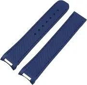 [BANDKIT] 20mm Rubber Watch Band For Omega Strap Seamaster 300 AT150 Aqua Terra Ultra Light 8900 Steel Buckle Watchband Bracelets