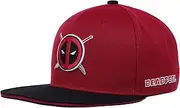 [Marvel] Deadpool Baseball Cap, Adjustable Snapback Hat for Men and Women, Flat Brim, Red