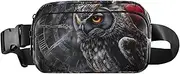 [XYMZR] Red Heart Owl Clock Fanny Pack Hip Bag Belt Bag for Women Man Fashion Waist Pack Water-repellent Crossbody Bag for Halloween Costumes Running Hiking Jogging Travel Sport, Multi-colored, one size
