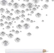 LPBeads 3456 Pieces Nail Crystals AB Nail Art Rhinestones Round Beads Flatback Glass Charms Gems Stones, 6 Sizes for Nails Decoration Makeup Clothes Shoes (Mix SS3 4 5 6 8 10, Crystal Clear)