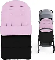 Yuanlne footmuff, Universal Baby Stroller Footmuff Fleece Lined Waterproof and Windproof with Adjustable Side Zips, Cosy Toes Fit Toddler Foot Muff for Buggy, Pushchair & Pram Footmuffs, Pink