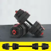 2 In 1 Dumbbell Barbell Set Adjustable Weight Plates Home Gym Fitness Exercise