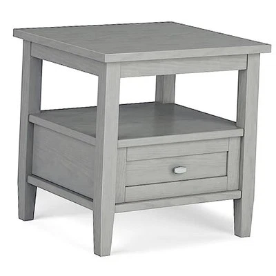 Warm Shaker Solid Wood 20 Inch Wide Rectangle Transitional End Side Table in
