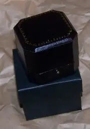 Black Cut Corner Leatherette Earring Pin Jewel Token Coin Display Gift Box Award