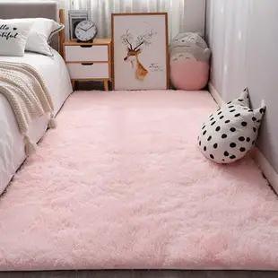 長毛粉色ins地毯臥室床邊滿鋪可愛公主房間網紅少女主播拍照地墊