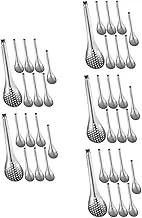 Cabilock 40 Pcs Stainless Steel Slotted Spoon Fine Mesh Strainer for Cooking Hot Pot Buffet Serving Kitchen Tool