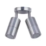 Pillar Light Double Adjustable 12V MR16 Titanium IP65 Round Back Plate