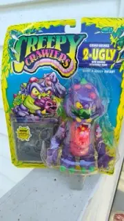 Vintage 1994 ToyMax Creepy Crawlers Crime Grimes 2-UGLY HTF-NOS FIGMOLD ON CARD