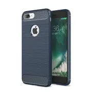 MCC Slim iPhone 8 Plus 7 Pls Carbon Fibre Soft Case Cover Apple 8+ 7+ [Dark Blue]