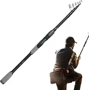 Telescopic Fishing Rod, Extendable Fishing for Outdoor, Lightweight Carbon Travel Fishing Rod for Outdoor Anglers to Catch Large Fish