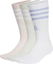 [adidas] Performance Bold 3-Stripes Cushioned Crew Socks 3 Pairs