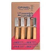 Opinel Les Essentiels Stainless Steel Kitchen Knife Set 4pc - Olive