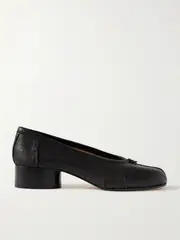 [Maison Margiela] Maison Margiela - Tabi Ballerina Split-toe Leather Pumps - Black - IT38 IT 38 Black