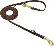 DOG CARE Hands Free Dog Leash, Multifunctional Dog Leash, 8ft Brown Leather Leash for Medium & Small Dogs