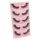 5Pair Fuzzy Cat Eye Lashes Natural Look False Eyelashes Wispy Faux Mink Lashes