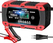 10A Car Battery Charger 12V Smart Fully Automatic Car Battery Charger with LCD Display Temperature Compensation Repair Mode Chargers for Car Batteries for Car Motorcycle Car Boat