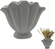 [Generic] Shell Vase - Modern Art Vase, Ceramic Flower Vase | Minimalist Modern Home Decor, Pampas Grass Vases, Creative Unglazed Vase for Table, Bookshelf, Mantel, Entryway, Centerpiece Decor