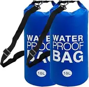 Pool Stair Weights Dry Bag Set | 2pcs 10L Waterproof Roll Top Floating Bags | Heavy Duty Pool Sandbags with Handles for In-Ground & Ground Pools