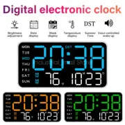 Digital LED Wall Clock Temperature Display Alarm Clock for Home Office Bedroom