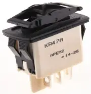 Apem ROCKER SWITCH KR47CAKXXG 5A 24V DC (On)-Off-(On) DPDT, Panel Mount