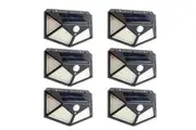6pk 100 LED Solar Light Outdoor Garden Light Solar Motion Sensor Flood Light Security Wall Light Waterproof