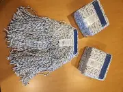 BISON LIFE KLEEN HANDLER EVERYDAY INDUSRIAL FINISH MOP STRIPE, CUT END.