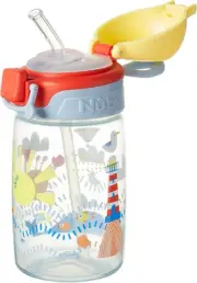 Nuby Super Straw Water Bottle - No Spill Active Toddler Sippy Cup | 360Ml / 1...