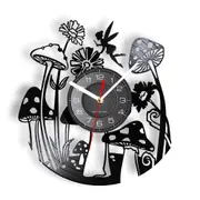 Nature Themed Vinyl Record Clock for Kids Room