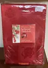 New - Benson Mills Red Christmas Melody Spill Proof Tablecloth - 60 x 84