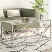 Coffee Table Side Sofa Table Stainless Steel and Solid Reclaimed Wood vidaXL
