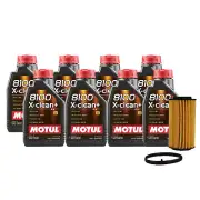 8L Motul 8100 X-CLEAN + 5W30 Wix Filter Motor Oil Change Kit API SN/CF For VW