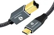 [Thzzhnno] USB B to USB C Printer Cable 2M, USB C to USB B 2.0 Cable for MacBook Pro, MIDI Cable for Yamaha Casio Digital Piano, MIDI Keyboard, DJ Controller