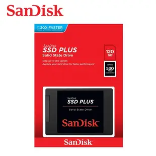 SanDisk 120GB SSD PLUS 2.5吋 SATA3 固態硬碟 薄型設計