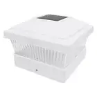 8 White Solar Post Light 5 x 5 Deck Cap Fence LED Landscape Lamp PVC Vinyl Wood