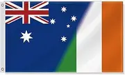 3×5 FT Australia and Ireland Combo Flag,Large Australians and Irish Friendship National Decor,Double Side Digital Printed 150D Polyester Banner With Canvas Header Brass Grommet