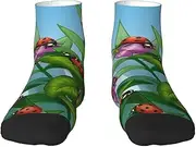[JBYJBX] Ladybug Print Adult Socks Womens Mens Workout Thermal Cozy All-Season Gift Holiday Articles Use
