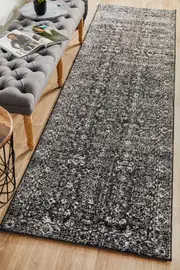 Abode Rug Culture Charcoal Vintage Style Runner Rug