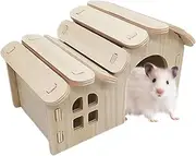 Hamster Hideout, Hamster Enclosure, Wooden House for Hamster Cage Accessories for Sleeping and Playing, Indoor, Outdoor, Ferret, Gold Hamster on the Go
