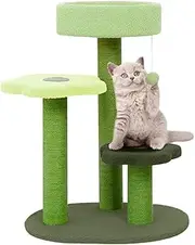 Cat Scratching Post, Claw Scratcher Pole Natural Sisal Rope Scratching Board for Indoor Kitten Training Interactive Toys Activity Center Small Cats Tree Climbing Tower House Accessories