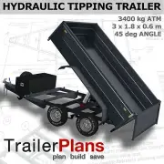 Trailer Plans - 3400kg HYDRAULIC TIPPING TRAILER PLANS - 10x6ft- PLANS ON CD-ROM