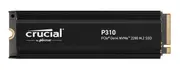 Crucial P310 1TB Gen4 2280 NVMe SSD w Heatsink 7100/6000 MB/s R/W 220TBW 1000K/1200K IOPS 1.5M hrs MTTF Full-Drive Encryption M.2 PCIe4 5yrs