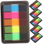 TEHAUX 6 Pack Self-Adhesive Fluorescent Reading Strips Page Markers Tabs Correction Tape Boys and Girls' Highlighter Strips